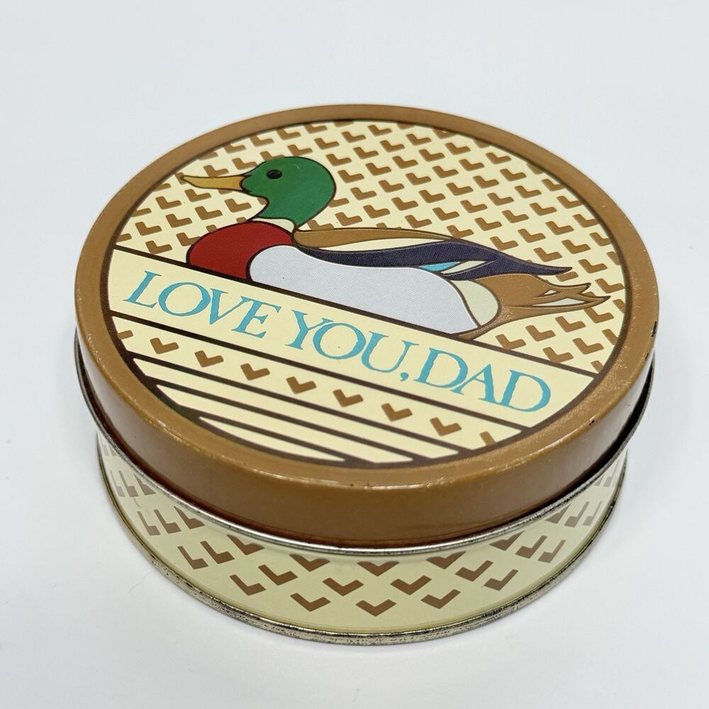 Vintage 1980s Mallrad Duck Metal 6 Coaster Set Dad Father Cottage Cabin Enesco